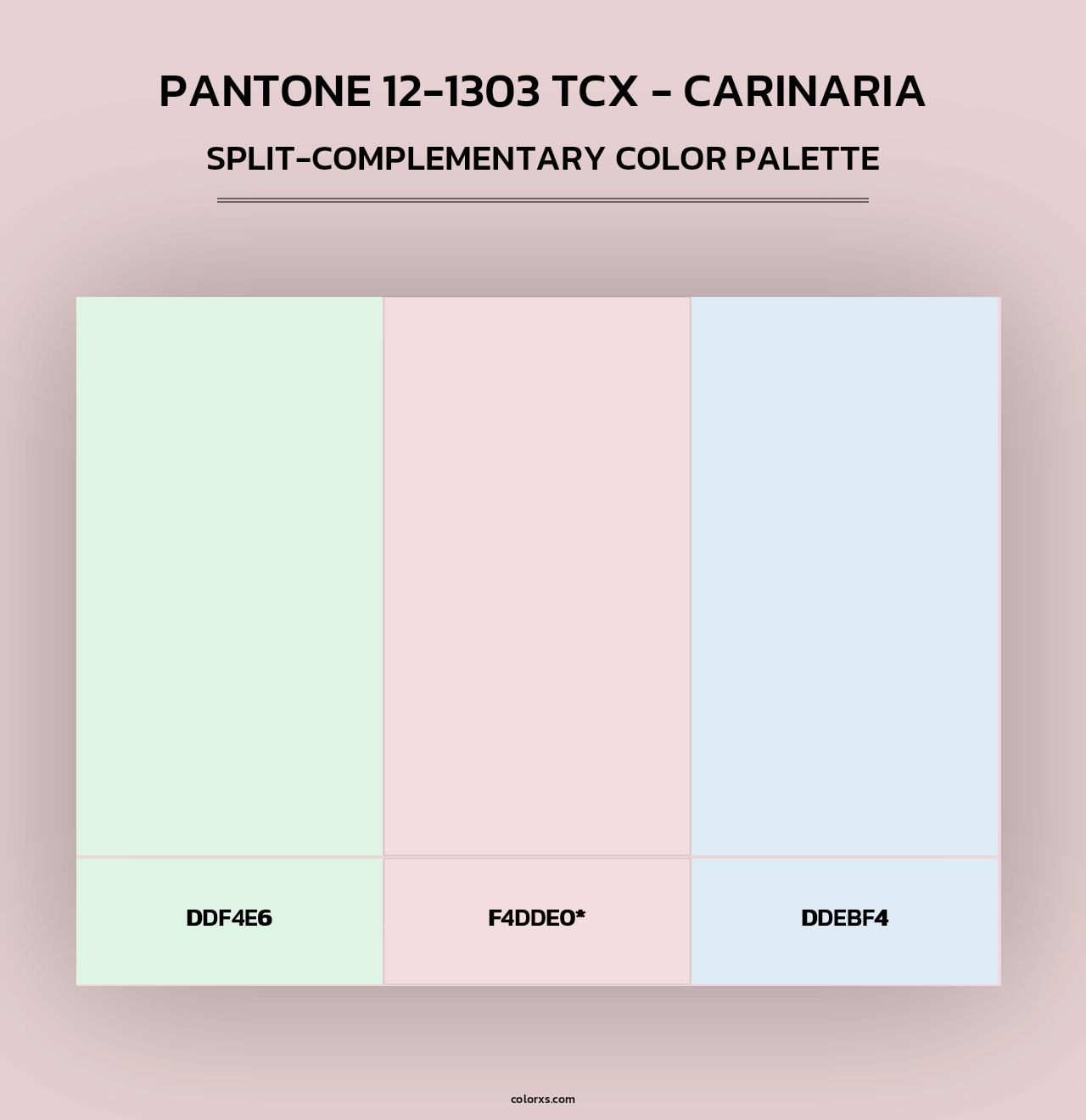 PANTONE 12-1303 TCX - Carinaria - Split-Complementary Color Palette