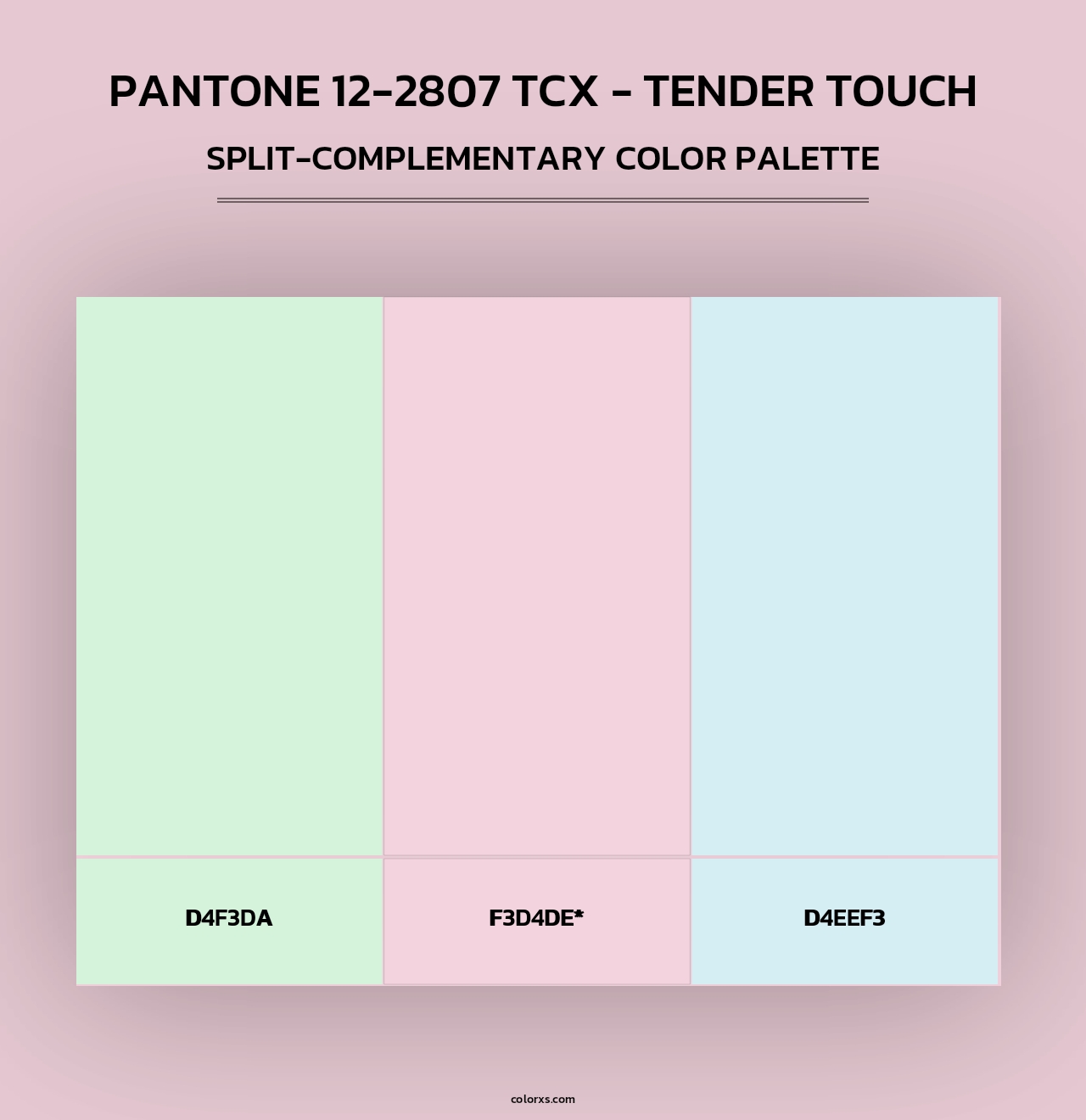 PANTONE 12-2807 TCX - Tender Touch - Split-Complementary Color Palette