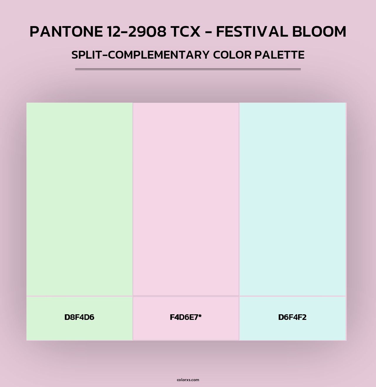 PANTONE 12-2908 TCX - Festival Bloom - Split-Complementary Color Palette