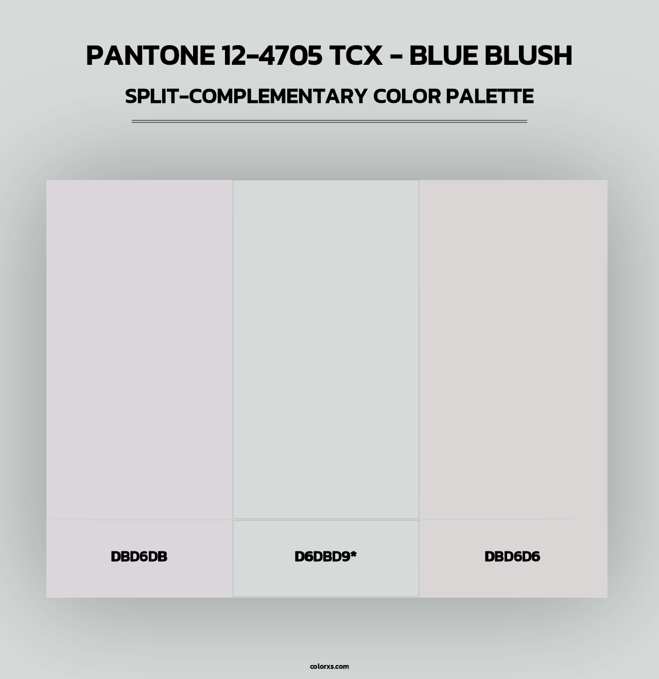 PANTONE 12-4705 TCX - Blue Blush - Split-Complementary Color Palette