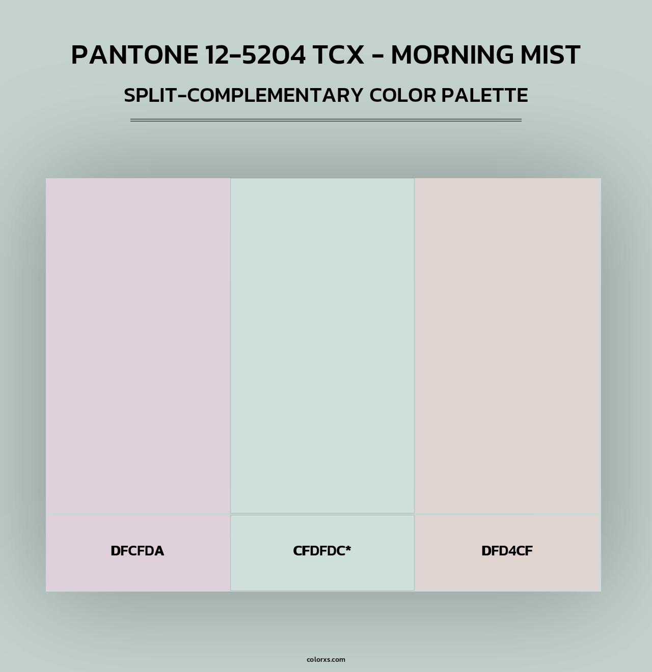 PANTONE 12-5204 TCX - Morning Mist - Split-Complementary Color Palette