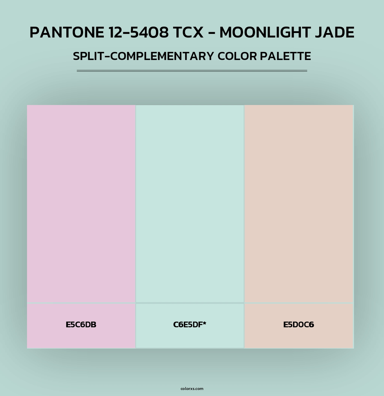PANTONE 12-5408 TCX - Moonlight Jade - Split-Complementary Color Palette