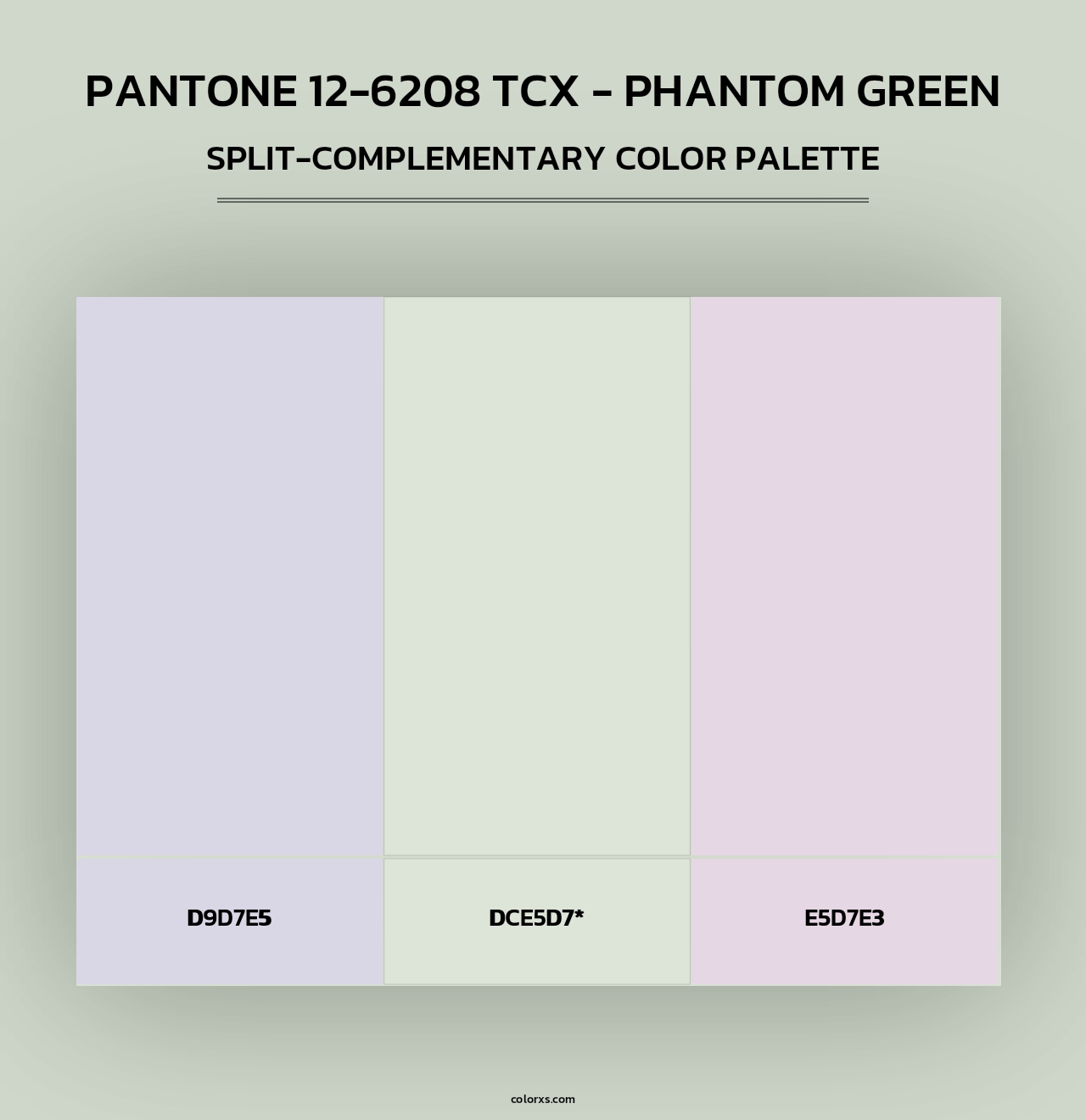 PANTONE 12-6208 TCX - Phantom Green - Split-Complementary Color Palette