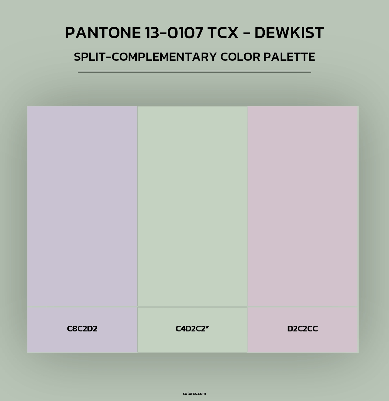 PANTONE 13-0107 TCX - Dewkist - Split-Complementary Color Palette