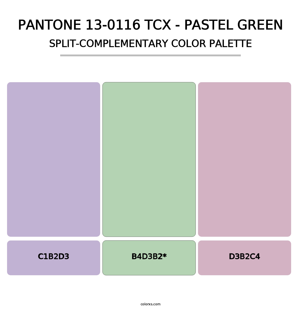 PANTONE 13-0116 TCX - Pastel Green - Split-Complementary Color Palette