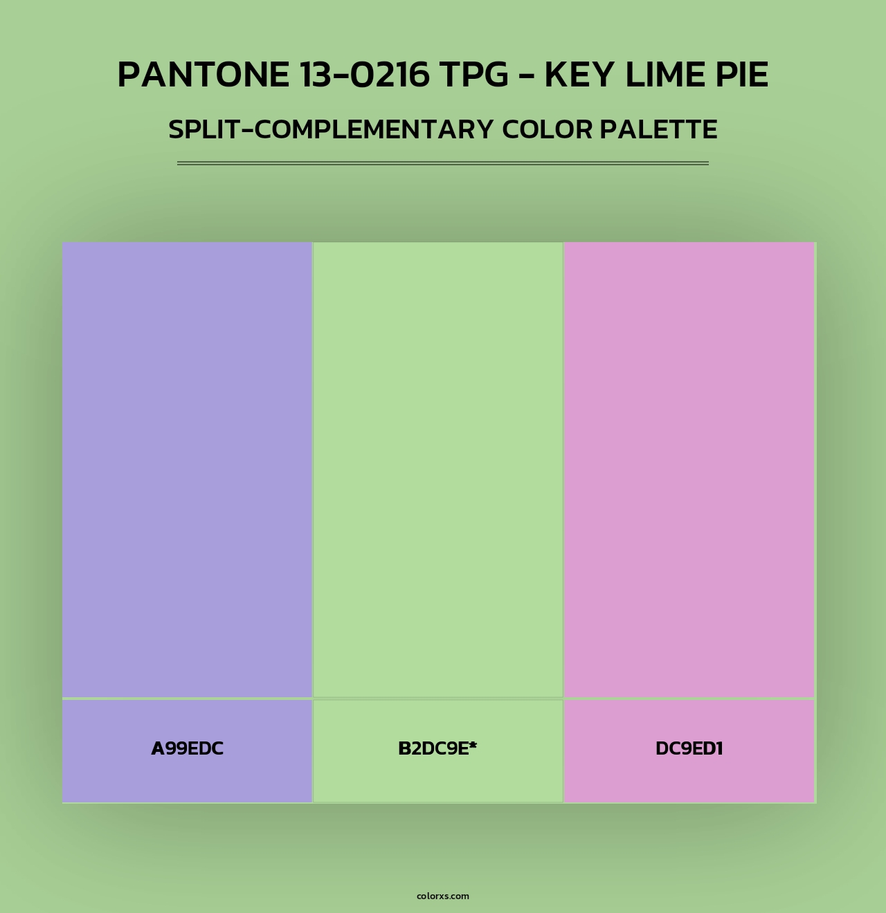 Pantone 13-0216 TPG - Key Lime Pie - Split-Complementary Color Palette