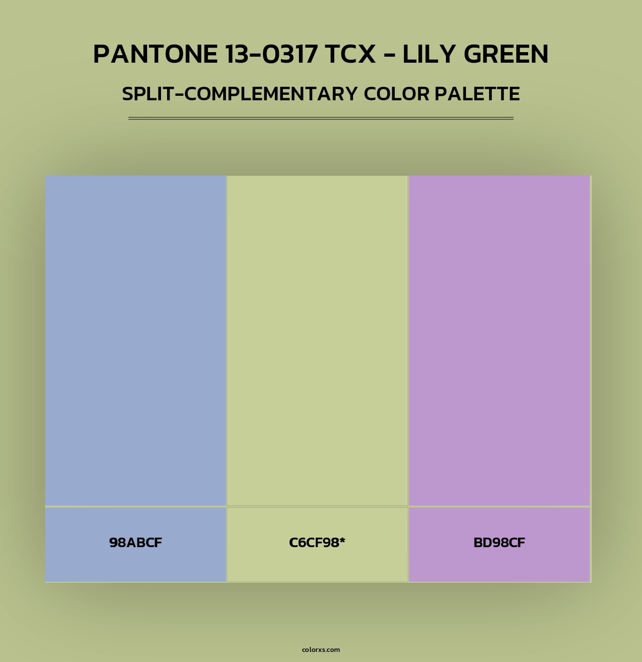 PANTONE 13-0317 TCX - Lily Green - Split-Complementary Color Palette