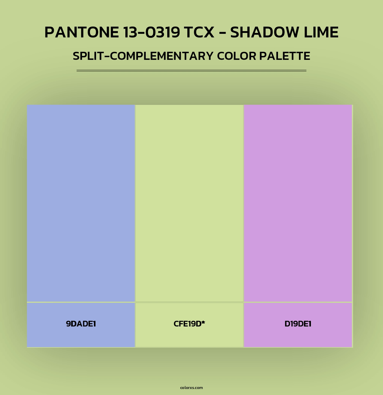 PANTONE 13-0319 TCX - Shadow Lime - Split-Complementary Color Palette