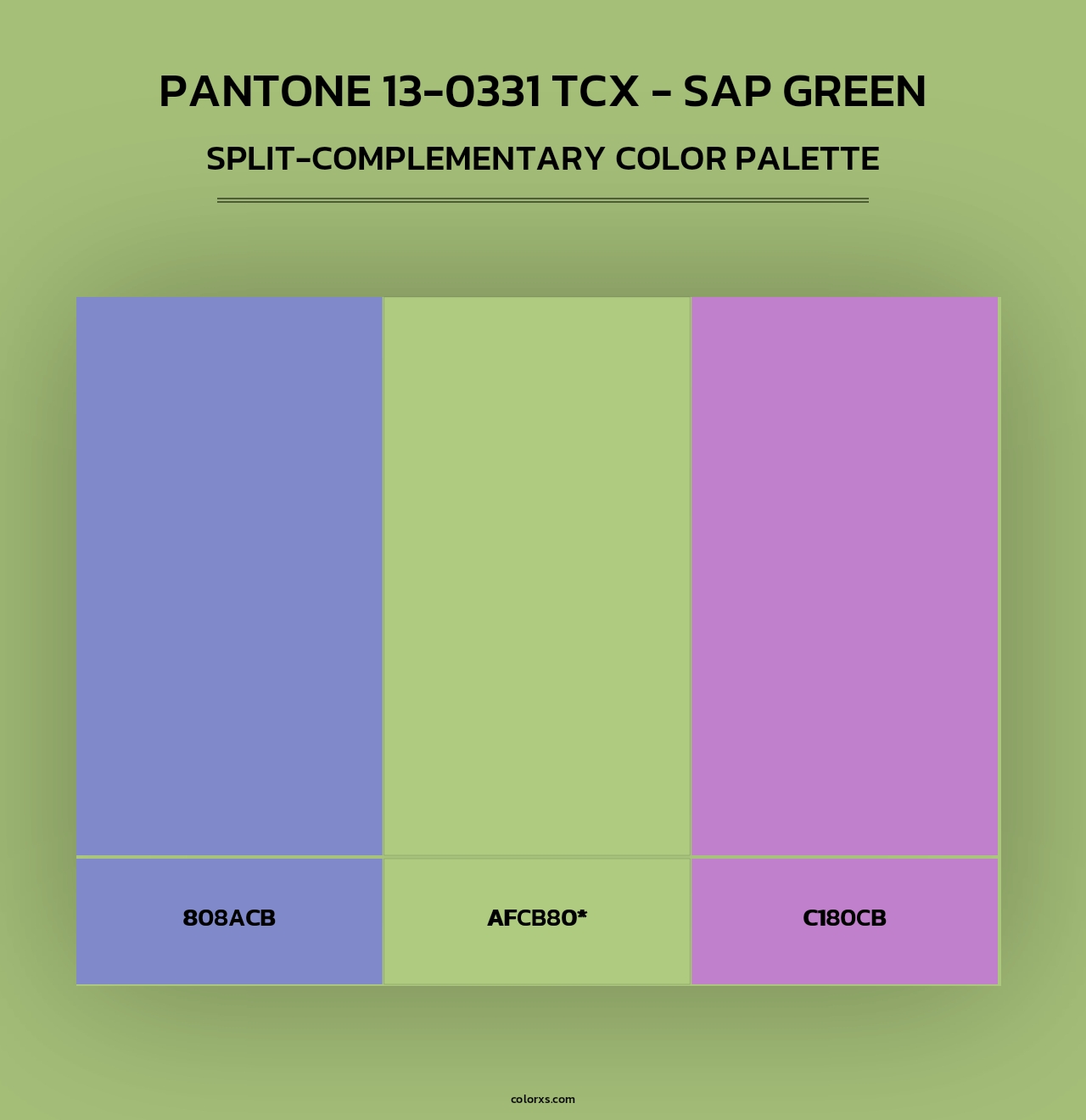 PANTONE 13-0331 TCX - Sap Green - Split-Complementary Color Palette