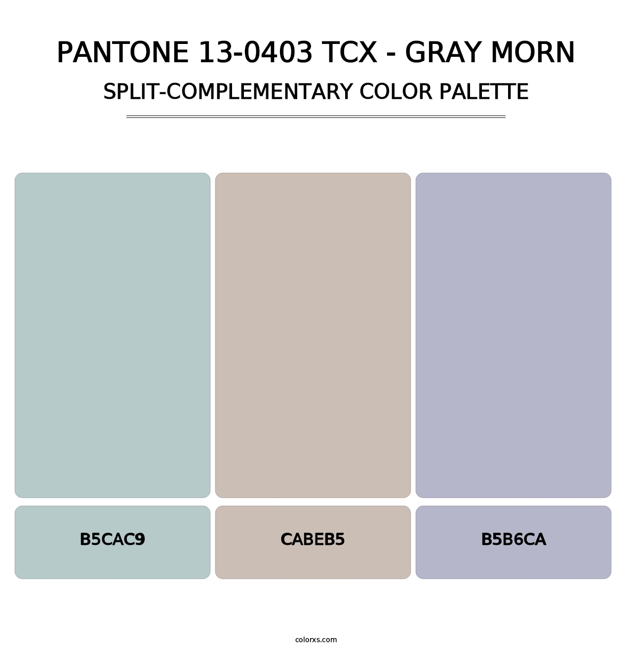 PANTONE 13-0403 TCX - Gray Morn - Split-Complementary Color Palette