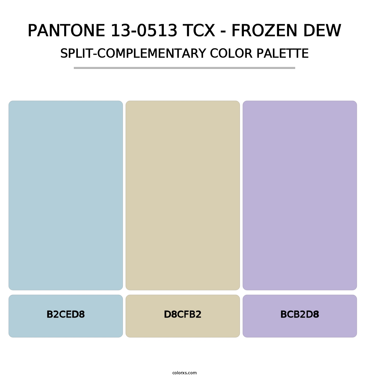 PANTONE 13-0513 TCX - Frozen Dew - Split-Complementary Color Palette