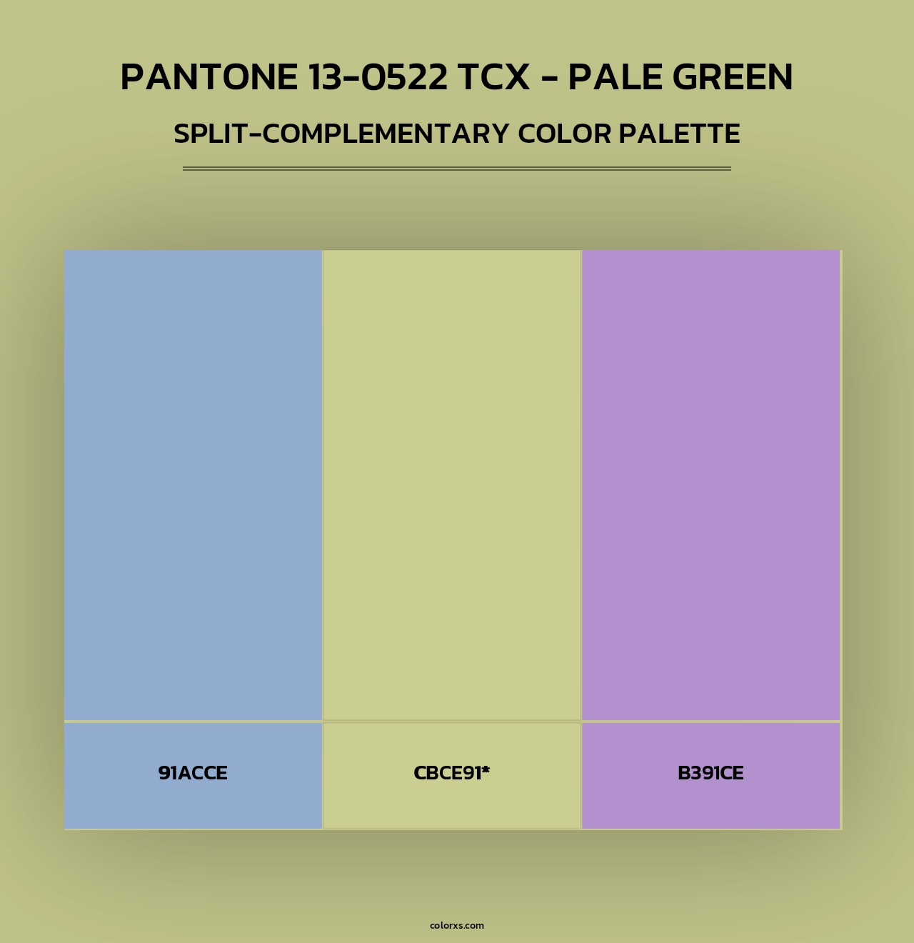 PANTONE 13-0522 TCX - Pale Green - Split-Complementary Color Palette
