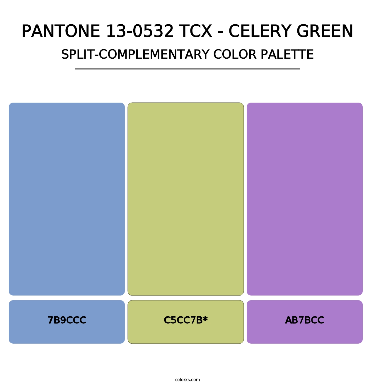 PANTONE 13-0532 TCX - Celery Green - Split-Complementary Color Palette