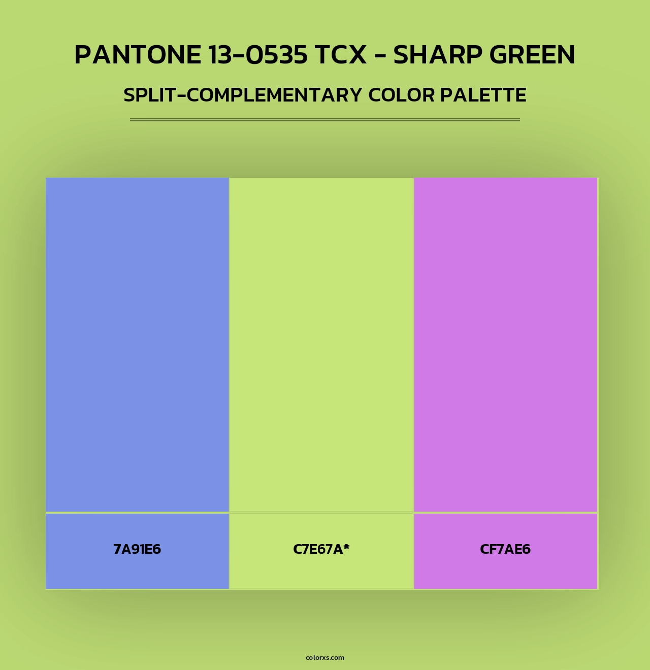 PANTONE 13-0535 TCX - Sharp Green - Split-Complementary Color Palette