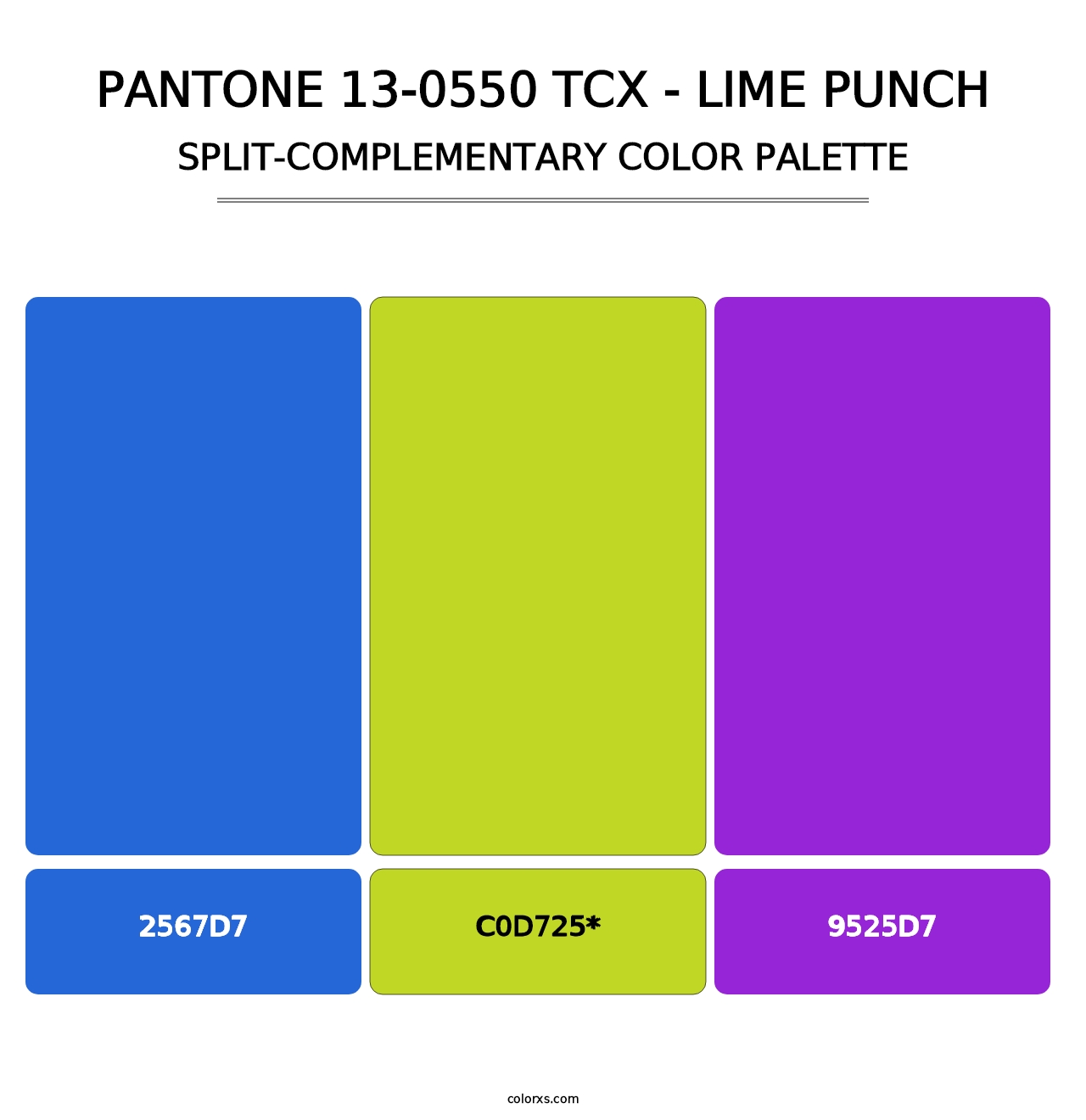 PANTONE 13-0550 TCX - Lime Punch - Split-Complementary Color Palette