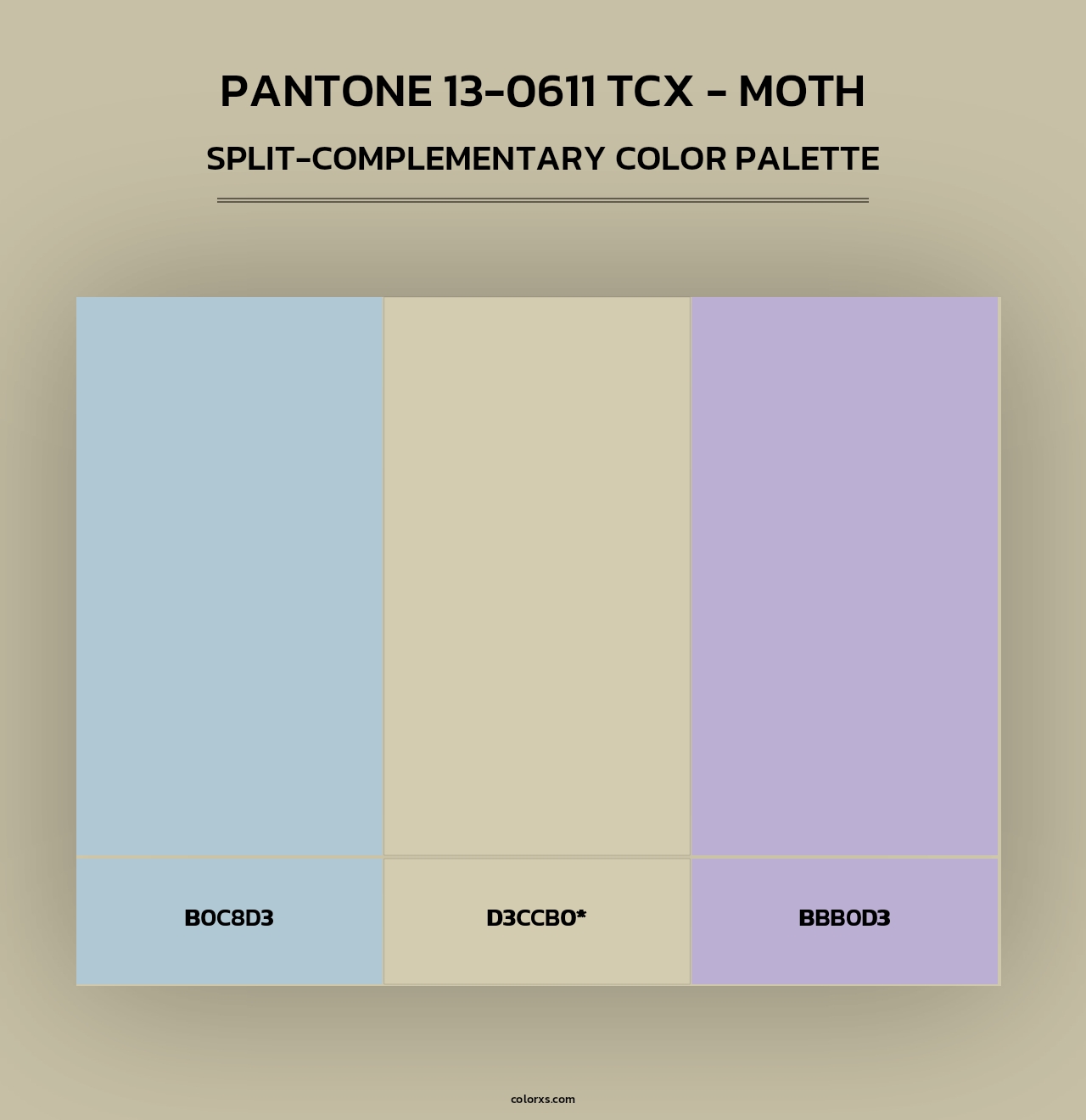 PANTONE 13-0611 TCX - Moth - Split-Complementary Color Palette