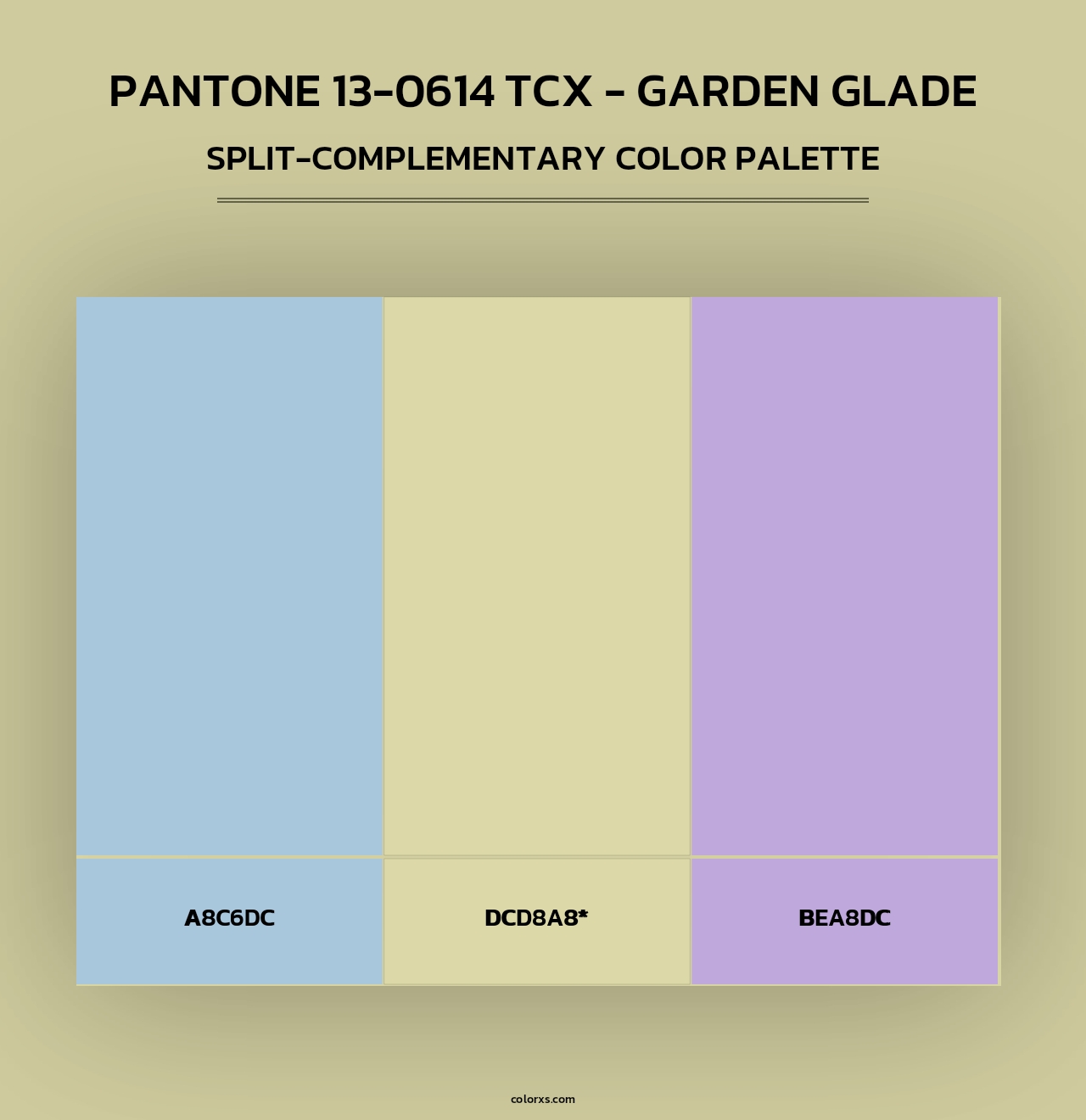 PANTONE 13-0614 TCX - Garden Glade - Split-Complementary Color Palette