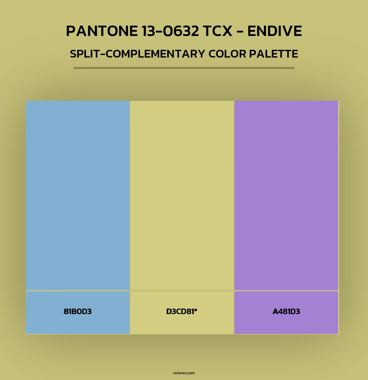 PANTONE 13-0632 TCX - Endive - Split-Complementary Color Palette