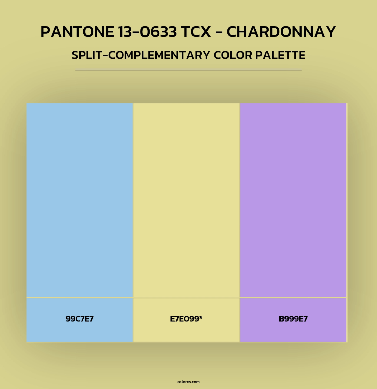 PANTONE 13-0633 TCX - Chardonnay - Split-Complementary Color Palette