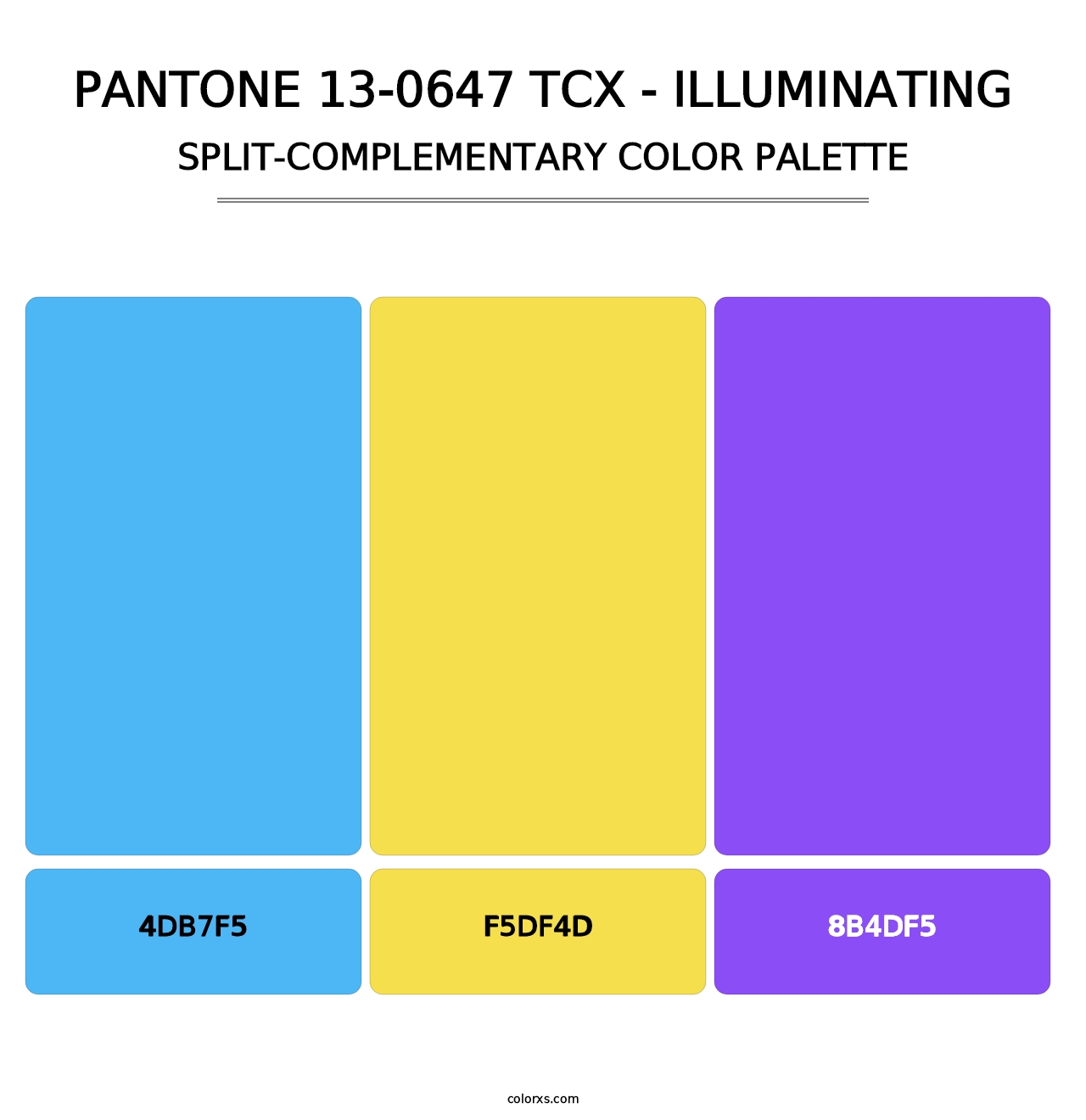 PANTONE 13-0647 TCX - Illuminating - Split-Complementary Color Palette