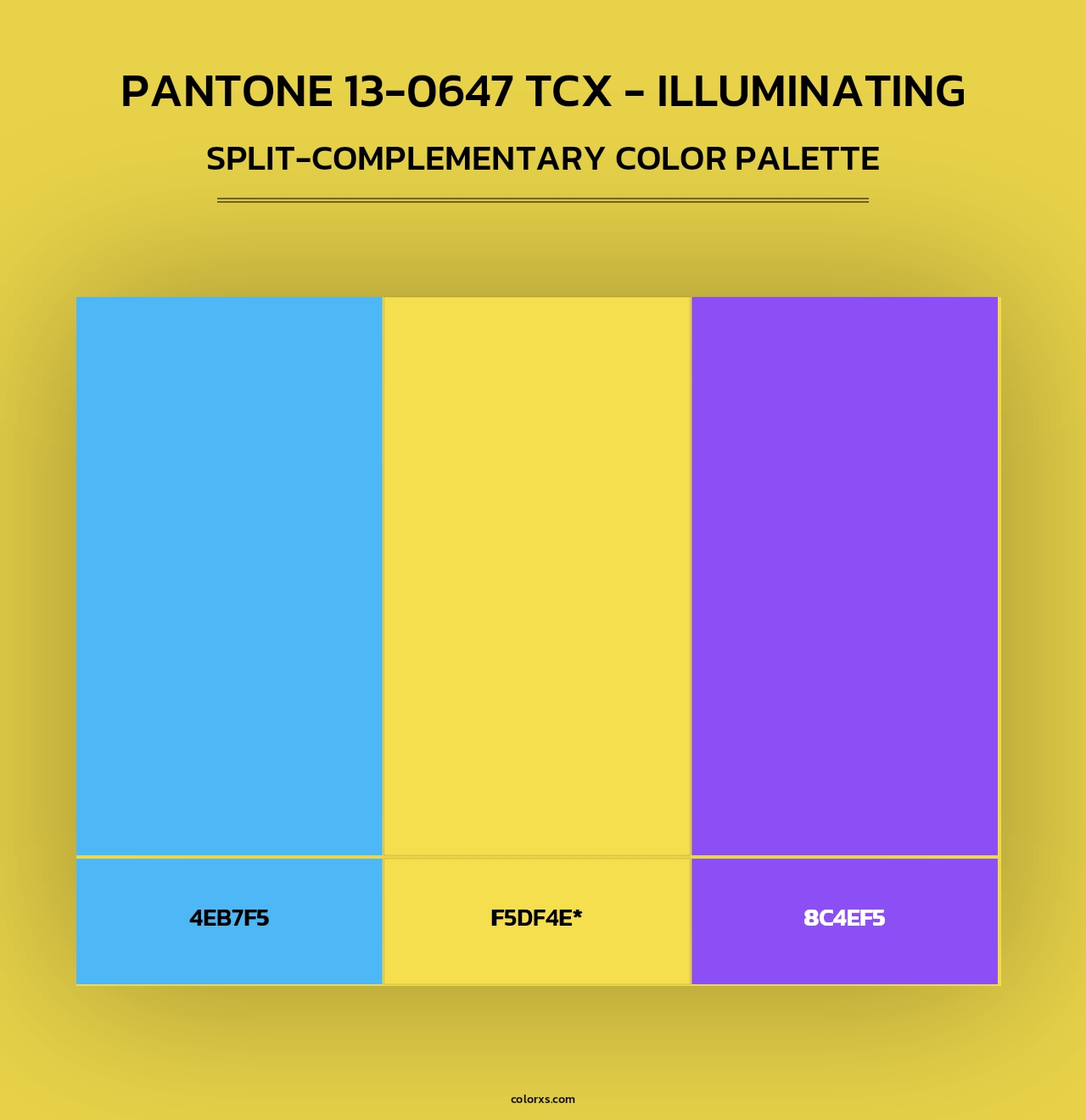 PANTONE 13-0647 TCX - Illuminating - Split-Complementary Color Palette