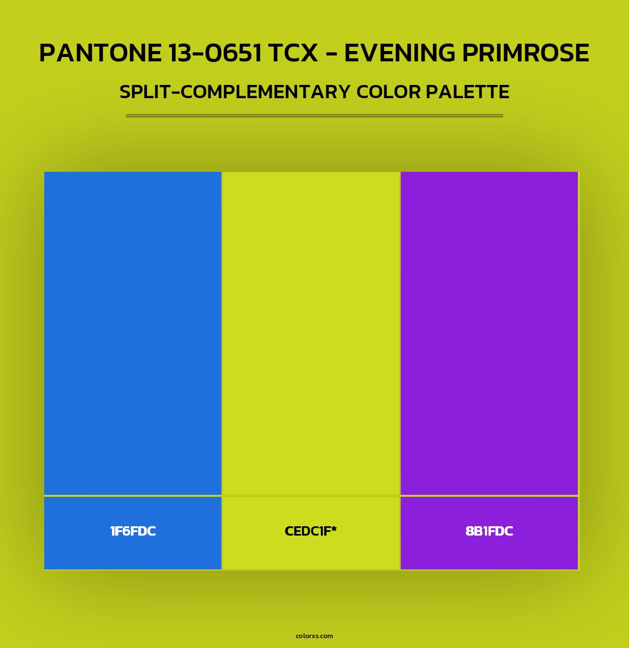 PANTONE 13-0651 TCX - Evening Primrose - Split-Complementary Color Palette