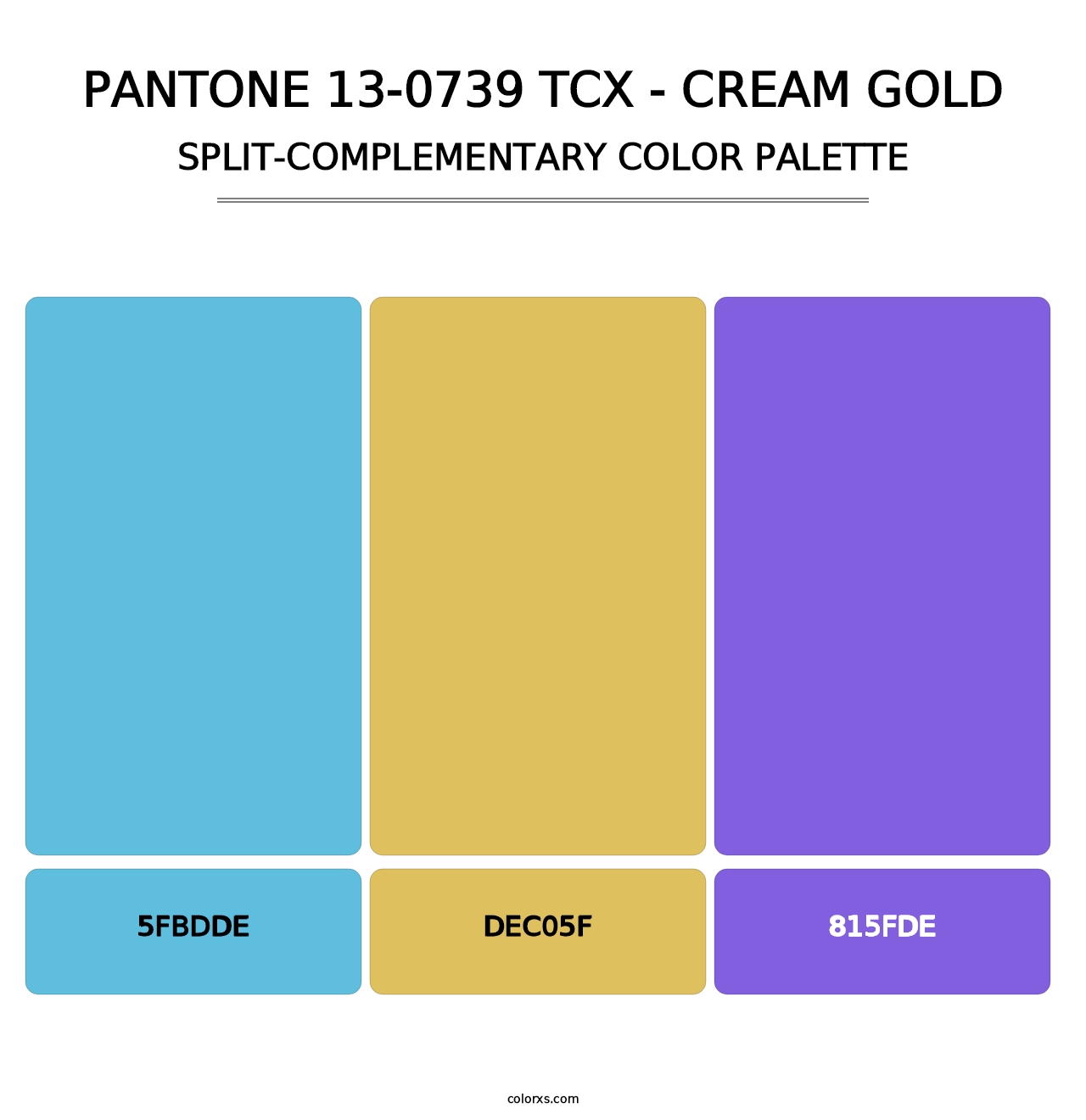 PANTONE 13-0739 TCX - Cream Gold - Split-Complementary Color Palette