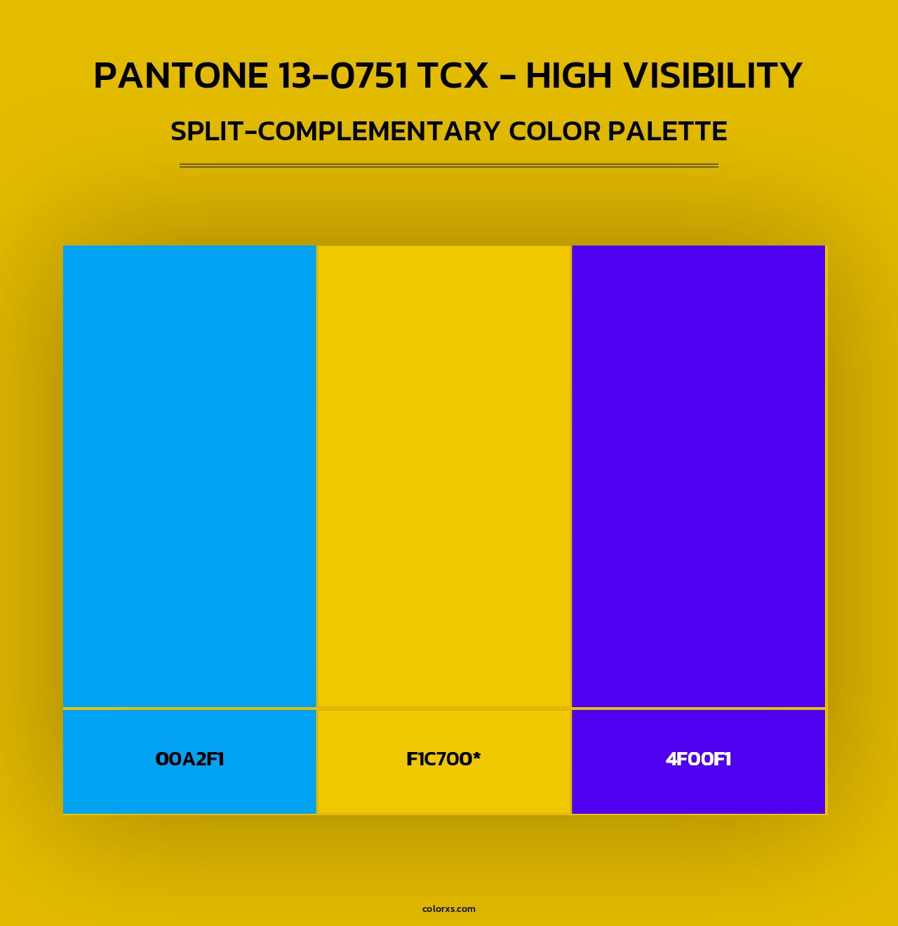 PANTONE 13-0751 TCX - High Visibility - Split-Complementary Color Palette