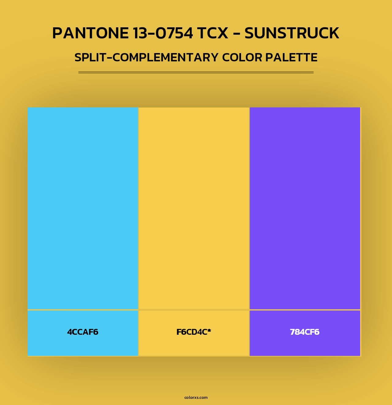 PANTONE 13-0754 TCX - Sunstruck - Split-Complementary Color Palette