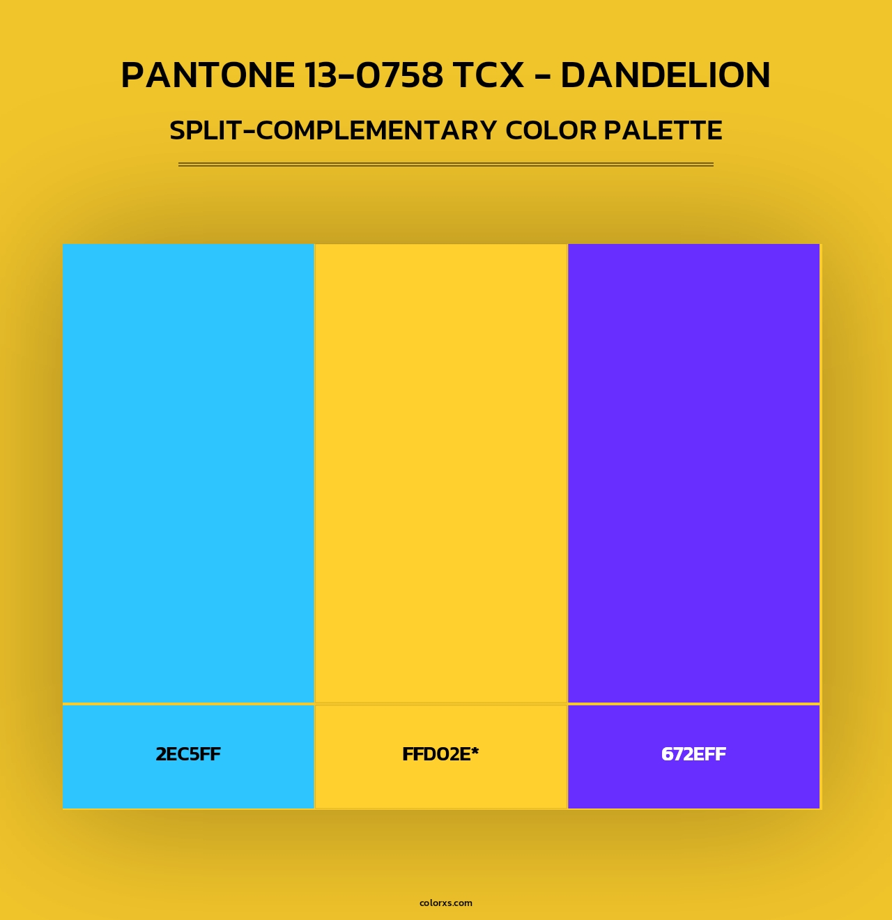 PANTONE 13-0758 TCX - Dandelion - Split-Complementary Color Palette