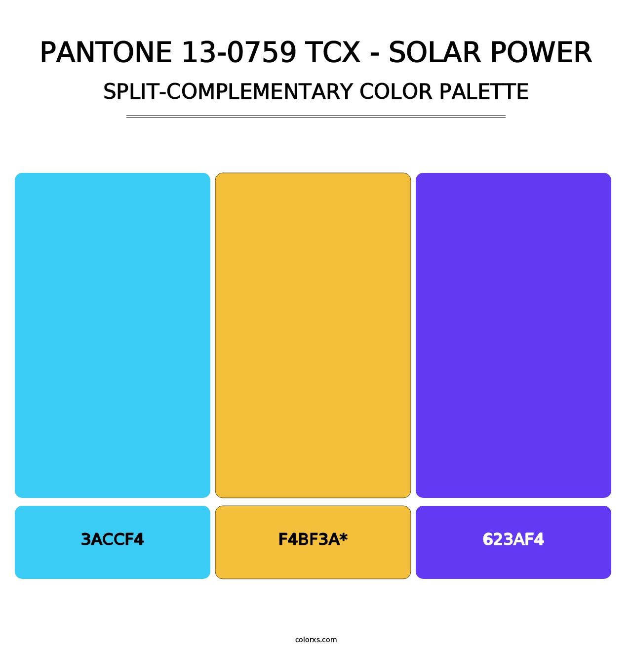 PANTONE 13-0759 TCX - Solar Power - Split-Complementary Color Palette