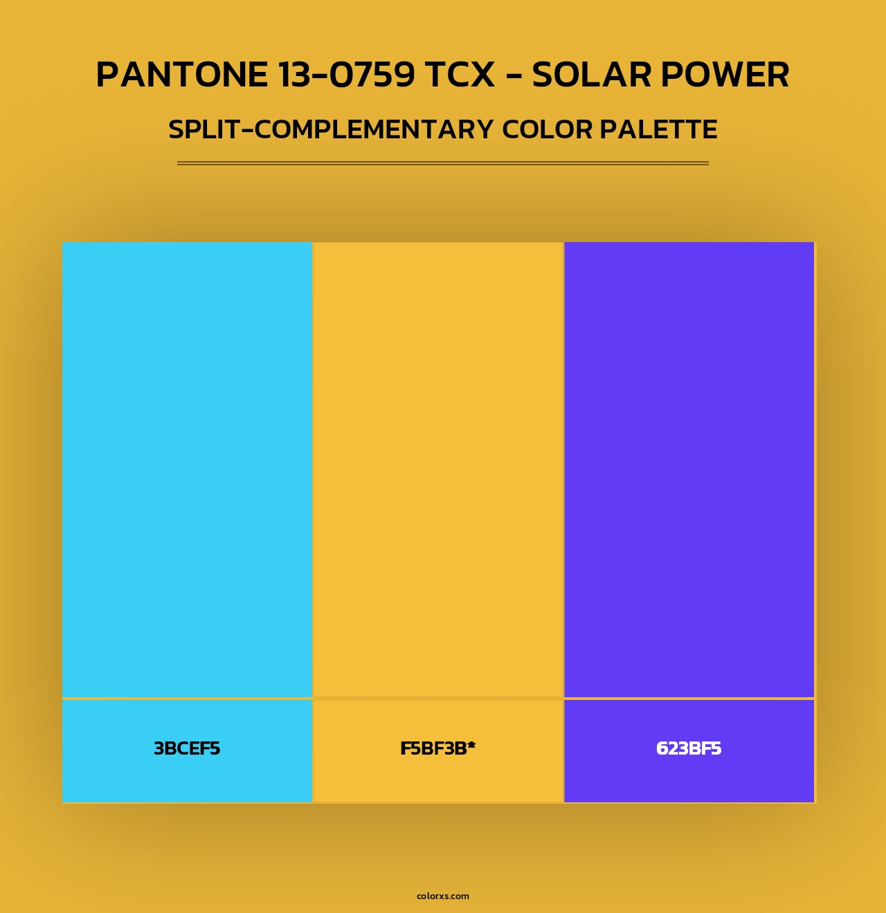 PANTONE 13-0759 TCX - Solar Power - Split-Complementary Color Palette