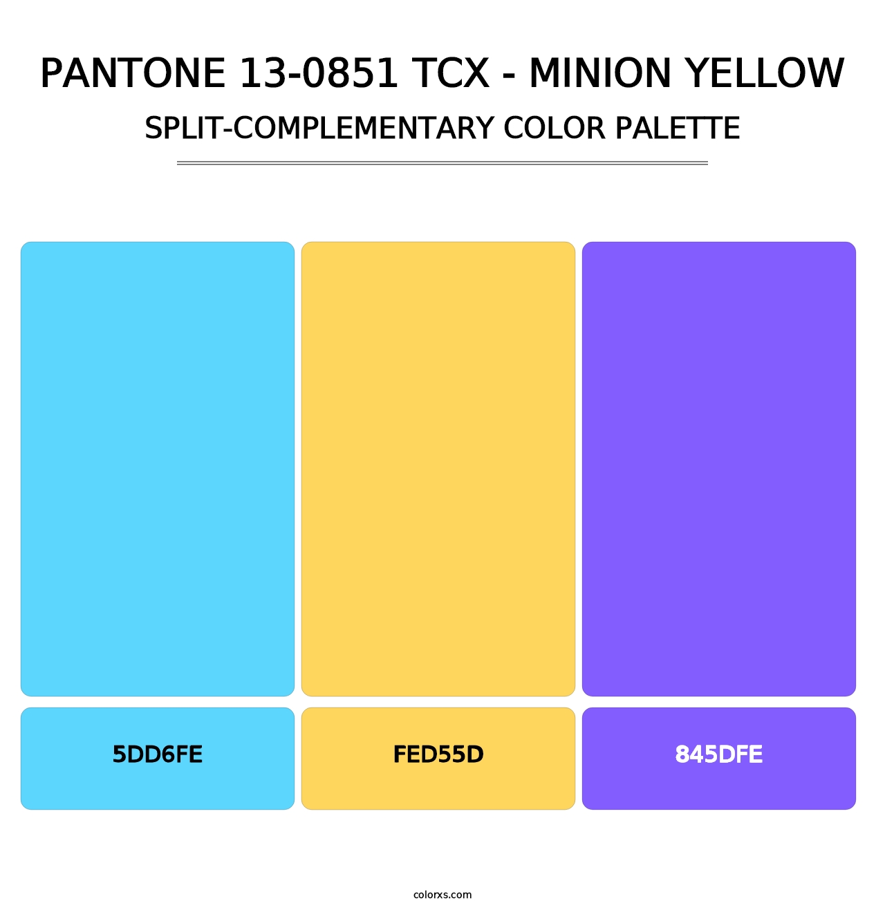 PANTONE 13-0851 TCX - Minion Yellow - Split-Complementary Color Palette