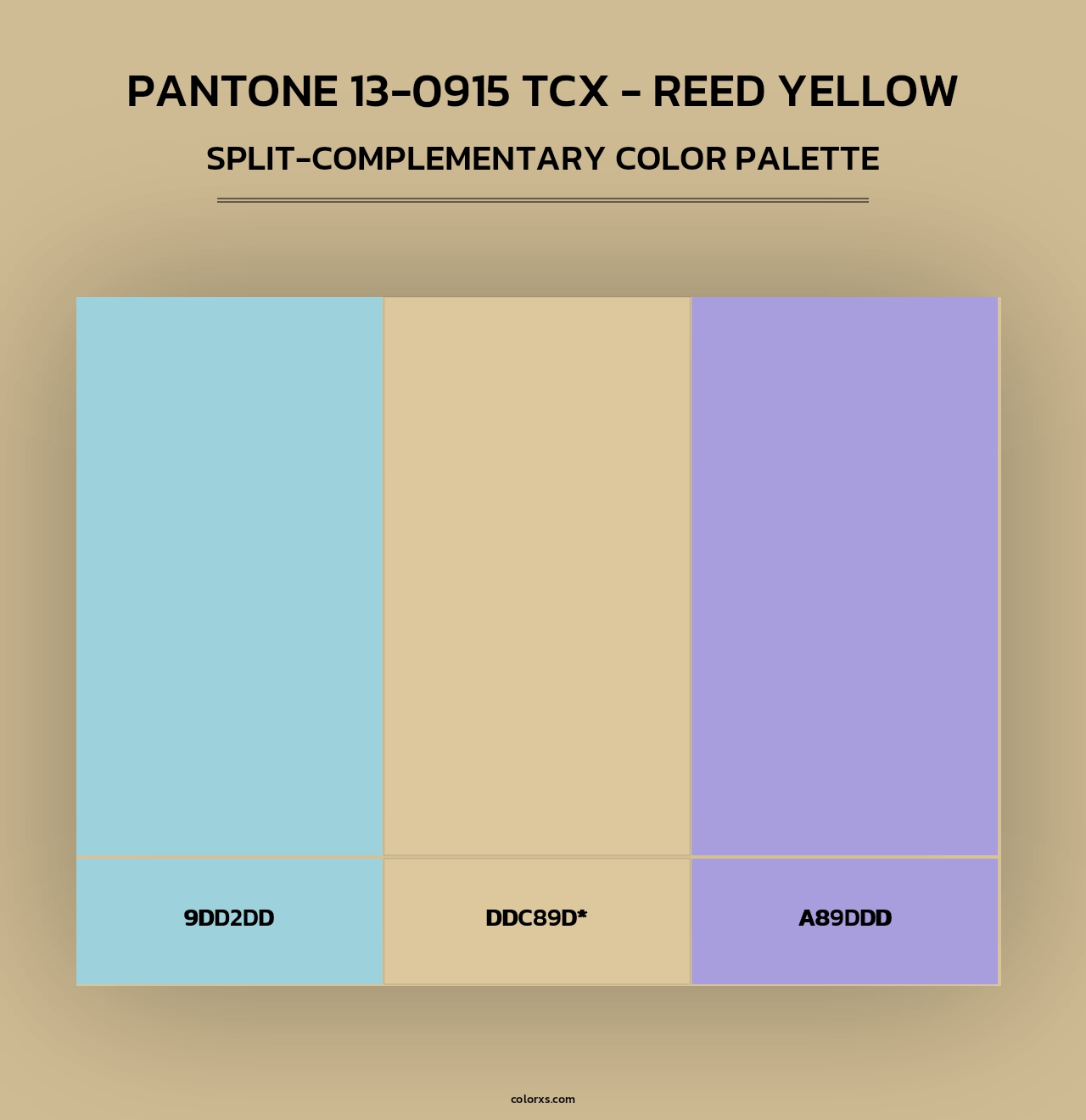 PANTONE 13-0915 TCX - Reed Yellow - Split-Complementary Color Palette