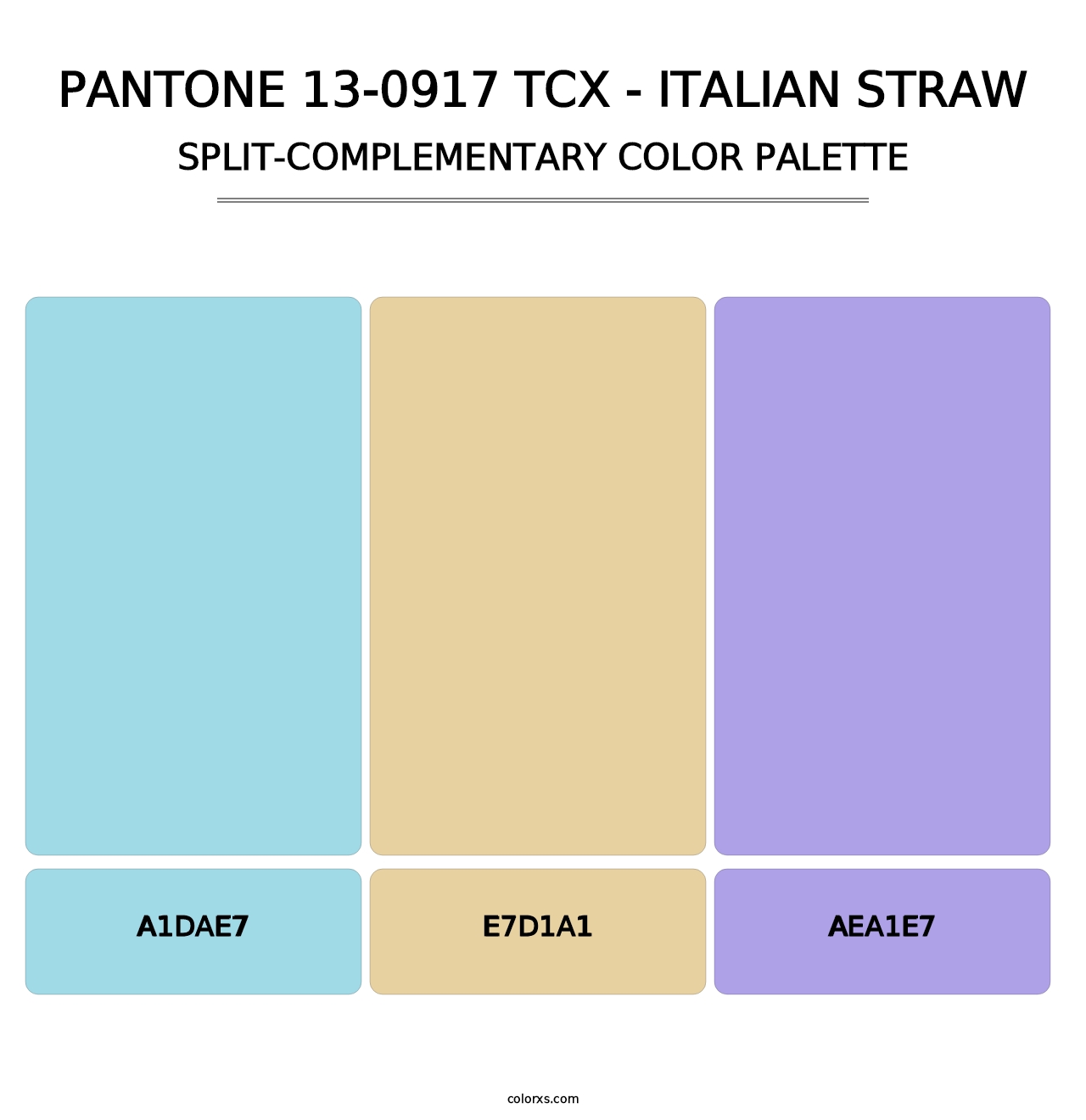 PANTONE 13-0917 TCX - Italian Straw - Split-Complementary Color Palette