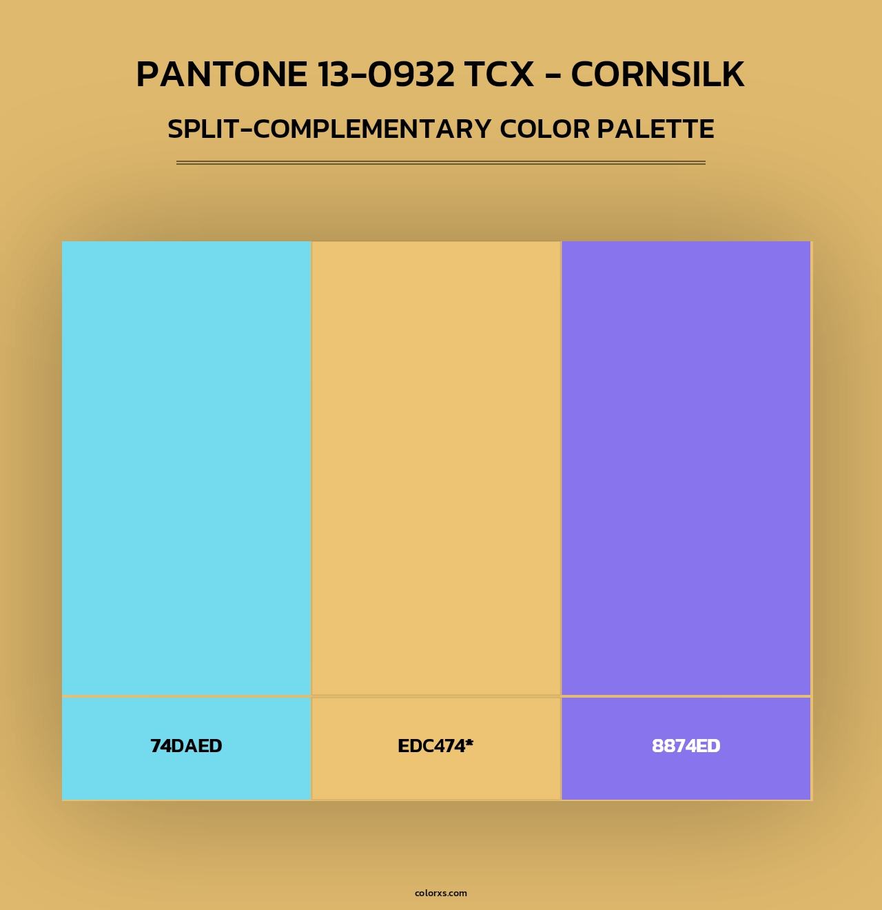 PANTONE 13-0932 TCX - Cornsilk - Split-Complementary Color Palette