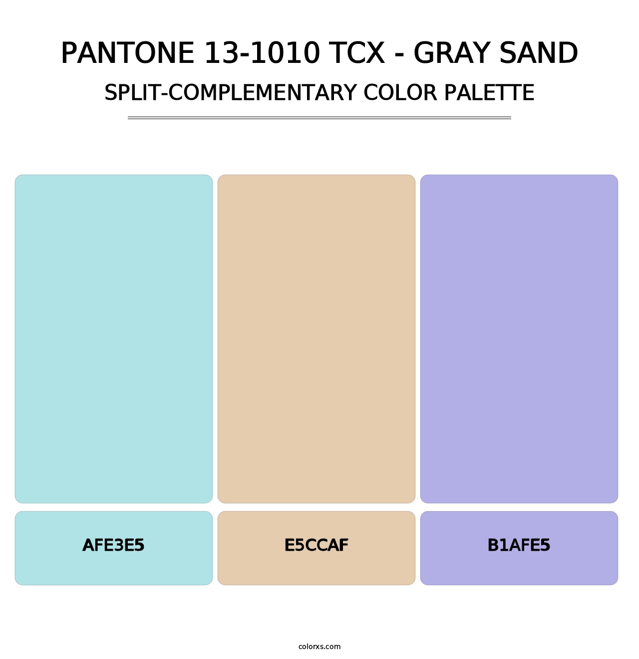 PANTONE 13-1010 TCX - Gray Sand - Split-Complementary Color Palette