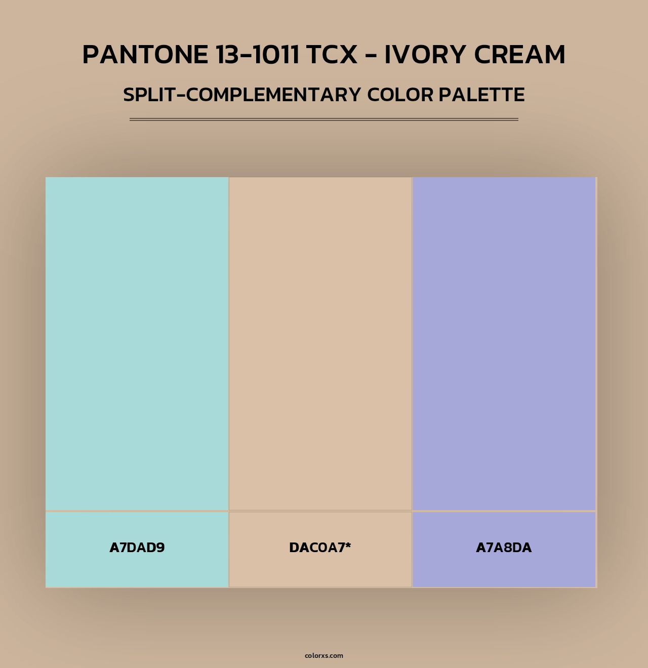 PANTONE 13-1011 TCX - Ivory Cream - Split-Complementary Color Palette