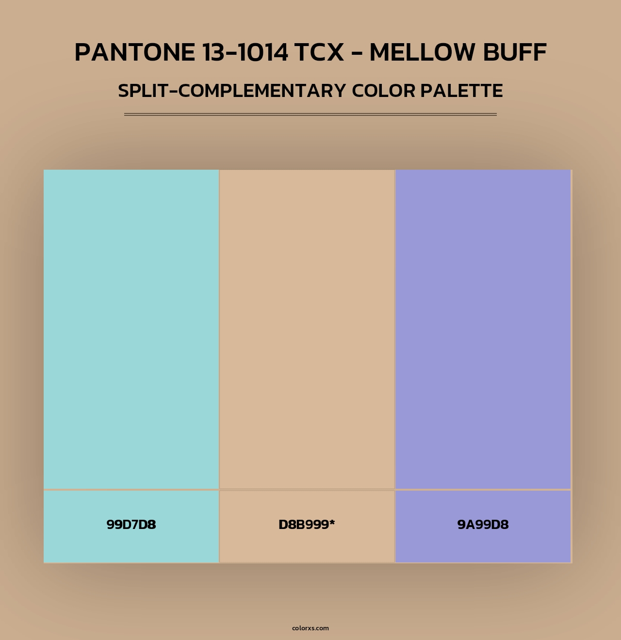 PANTONE 13-1014 TCX - Mellow Buff - Split-Complementary Color Palette