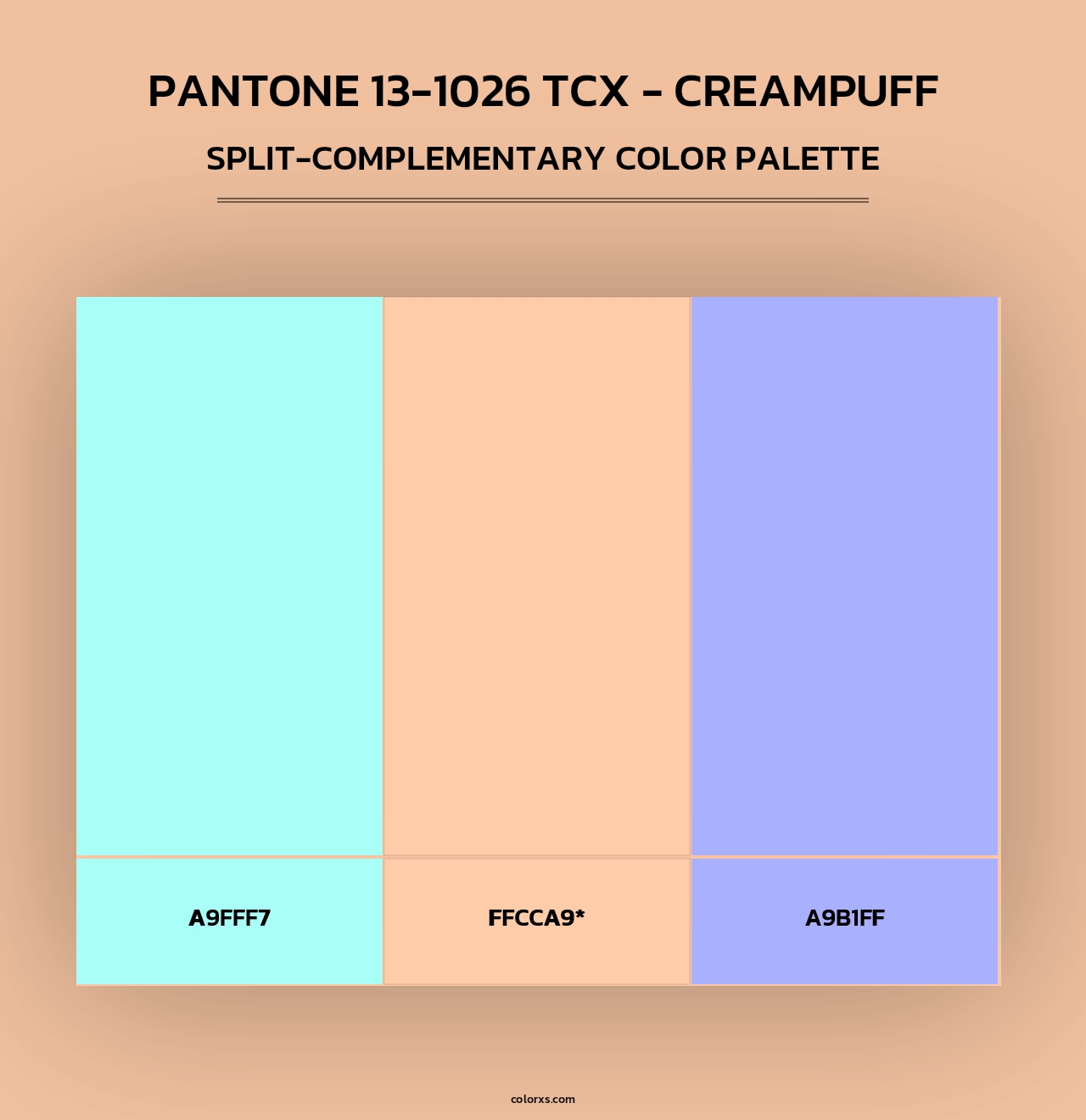 PANTONE 13-1026 TCX - Creampuff - Split-Complementary Color Palette