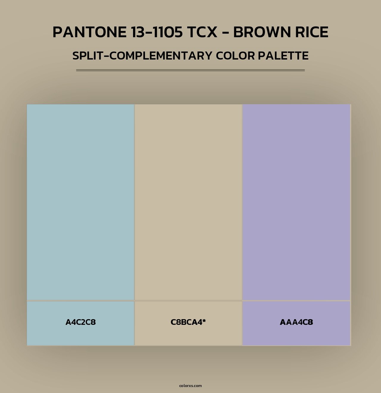 PANTONE 13-1105 TCX - Brown Rice - Split-Complementary Color Palette