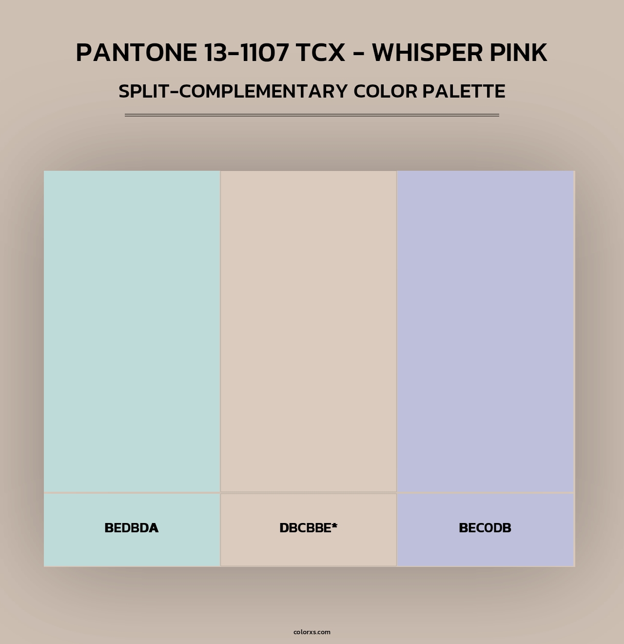 PANTONE 13-1107 TCX - Whisper Pink - Split-Complementary Color Palette