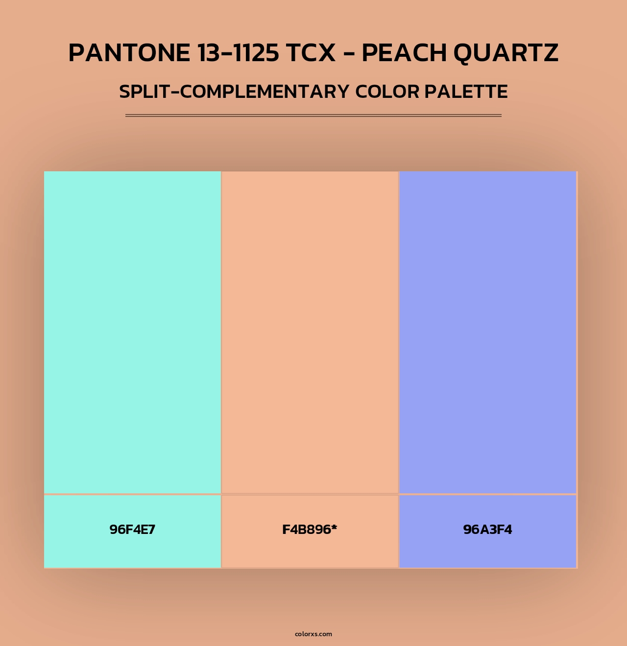 PANTONE 13-1125 TCX - Peach Quartz - Split-Complementary Color Palette