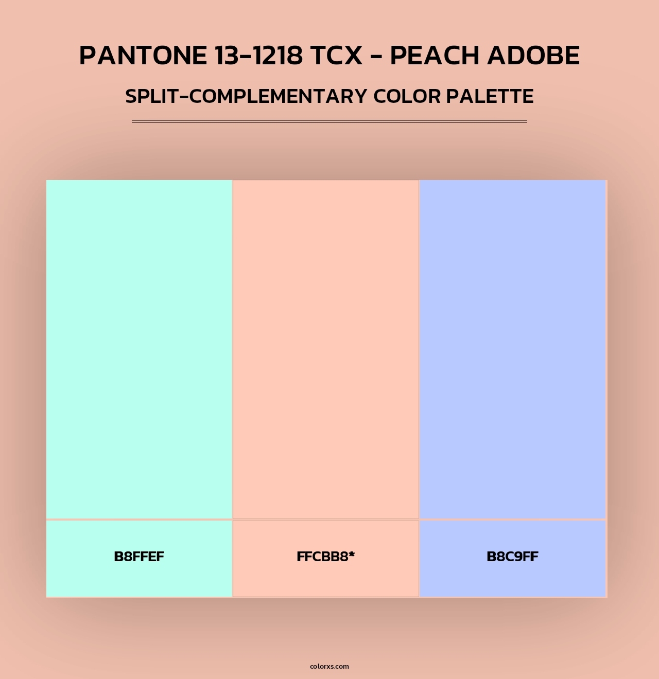 PANTONE 13-1218 TCX - Peach Adobe - Split-Complementary Color Palette