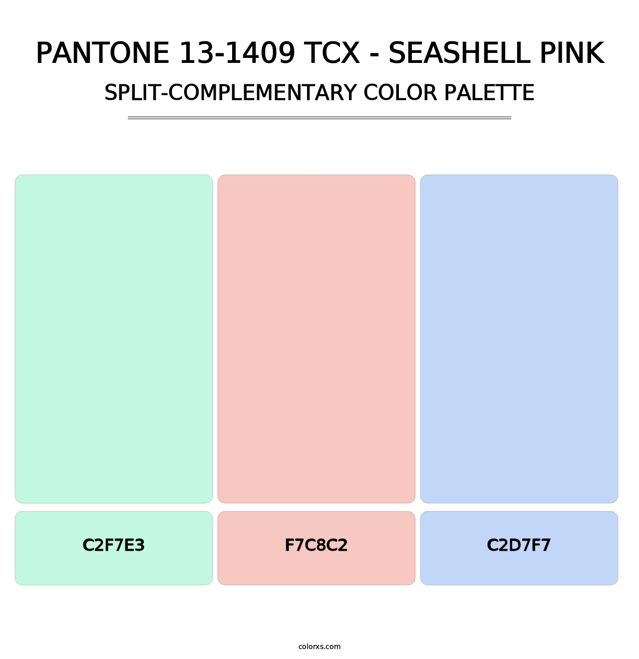 PANTONE 13-1409 TCX - Seashell Pink - Split-Complementary Color Palette