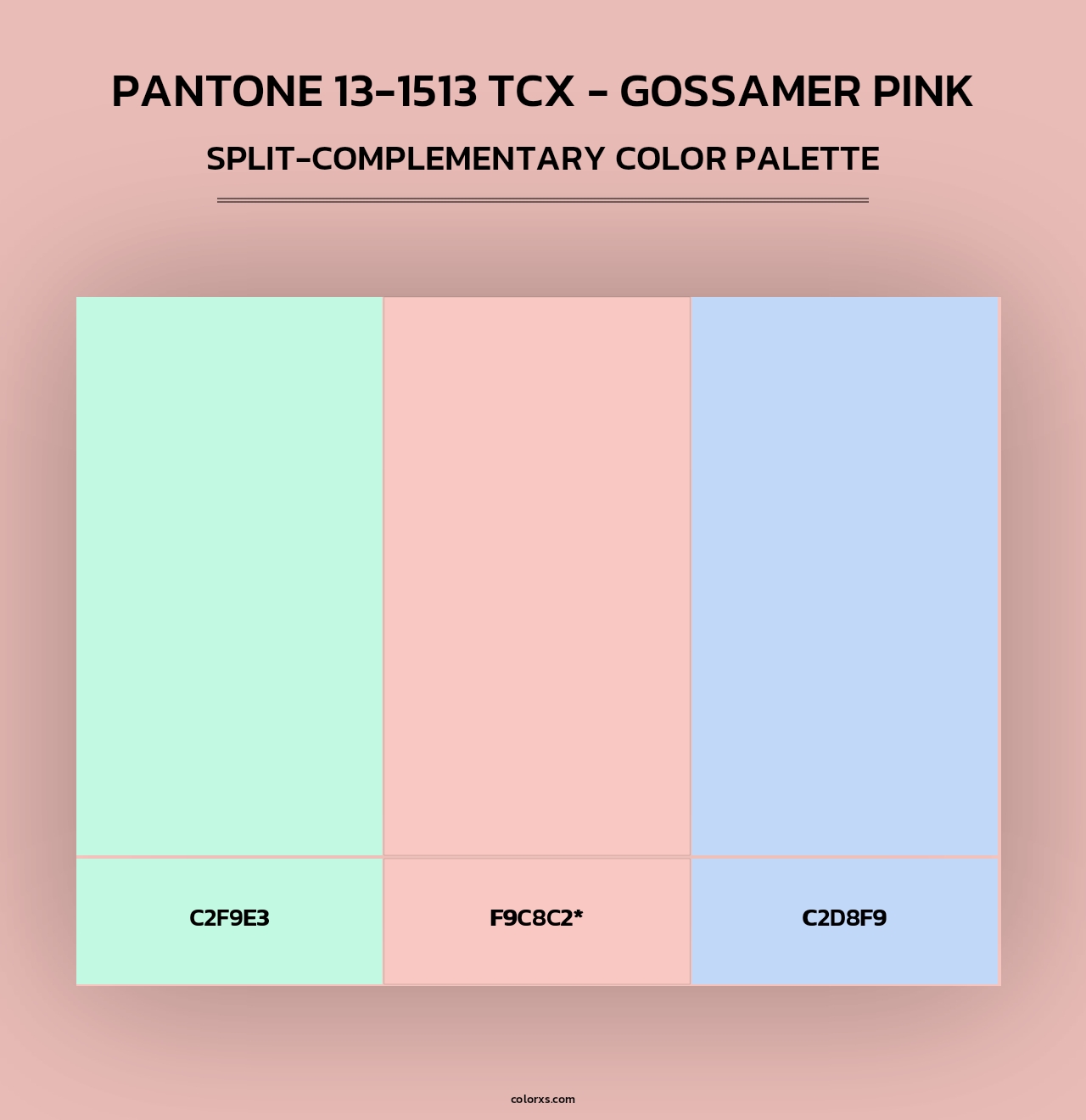 Pantone 13-1513 TCX - Gossamer Pink - Split-Complementary Color Palette