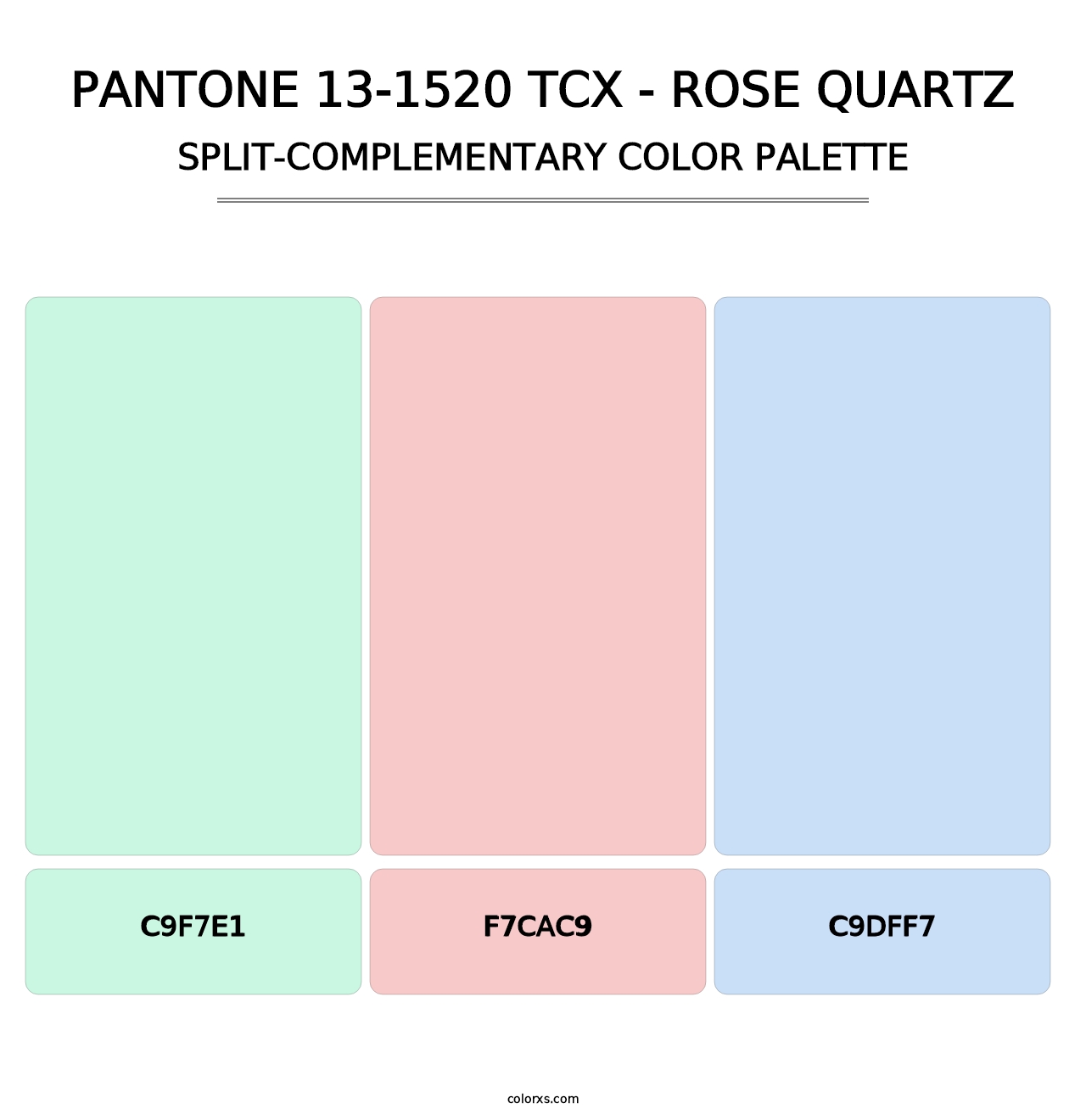 PANTONE 13-1520 TCX - Rose Quartz - Split-Complementary Color Palette