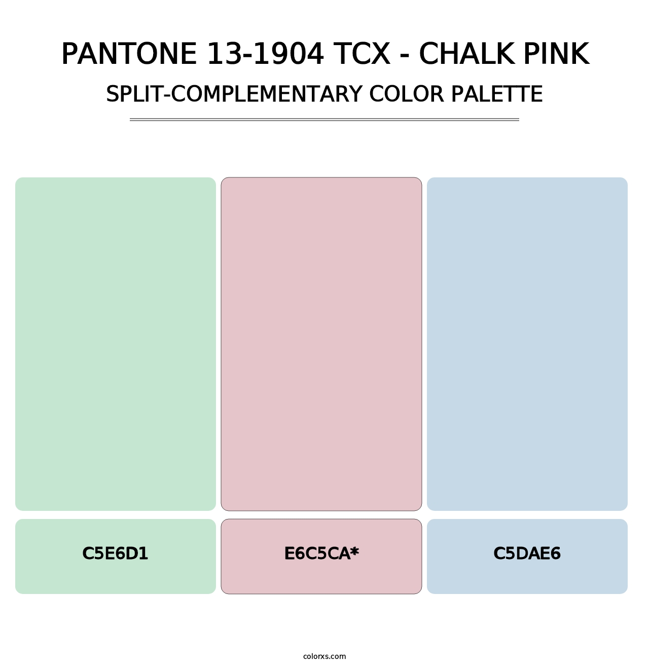 PANTONE 13-1904 TCX - Chalk Pink - Split-Complementary Color Palette