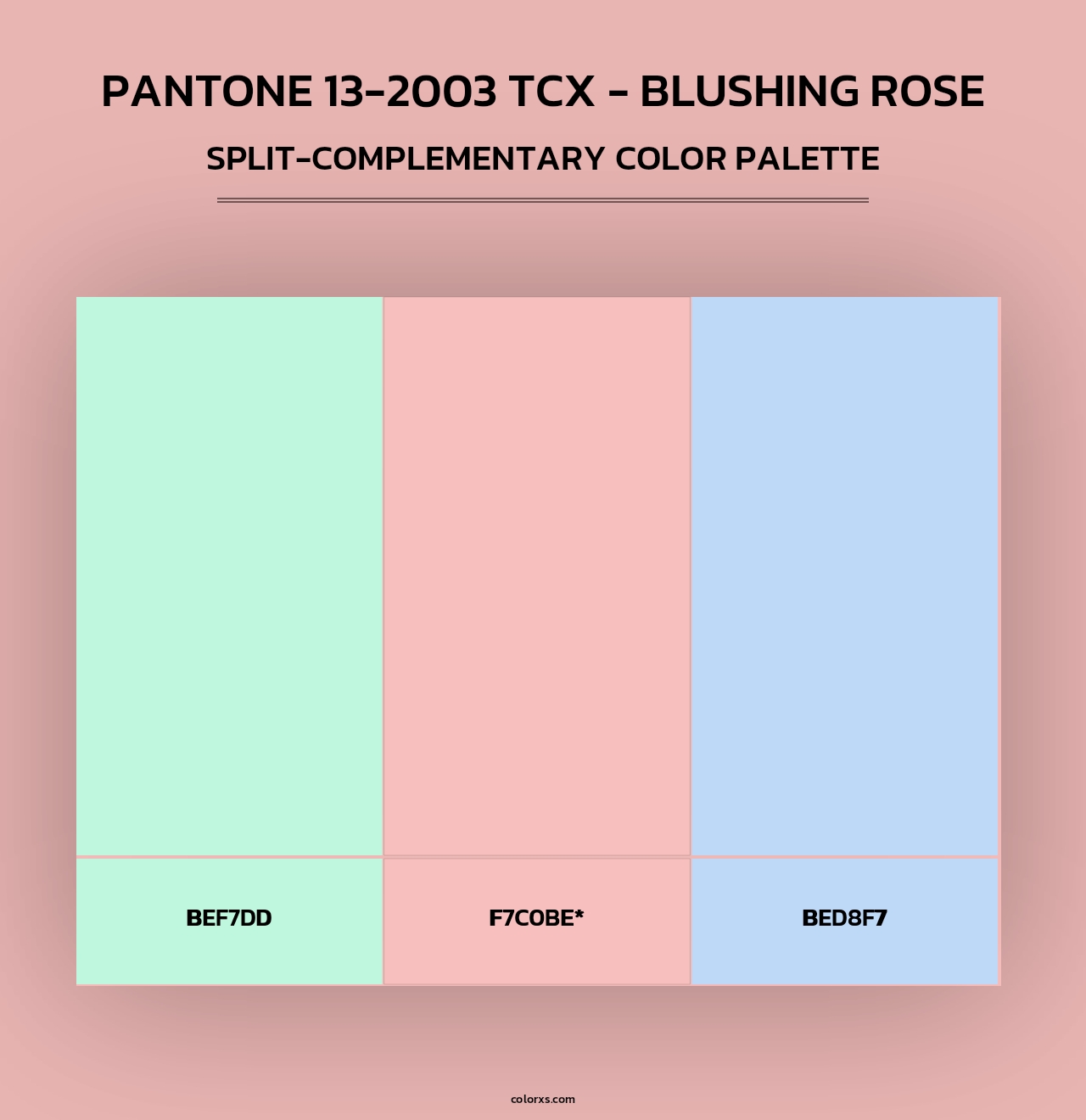PANTONE 13-2003 TCX - Blushing Rose - Split-Complementary Color Palette