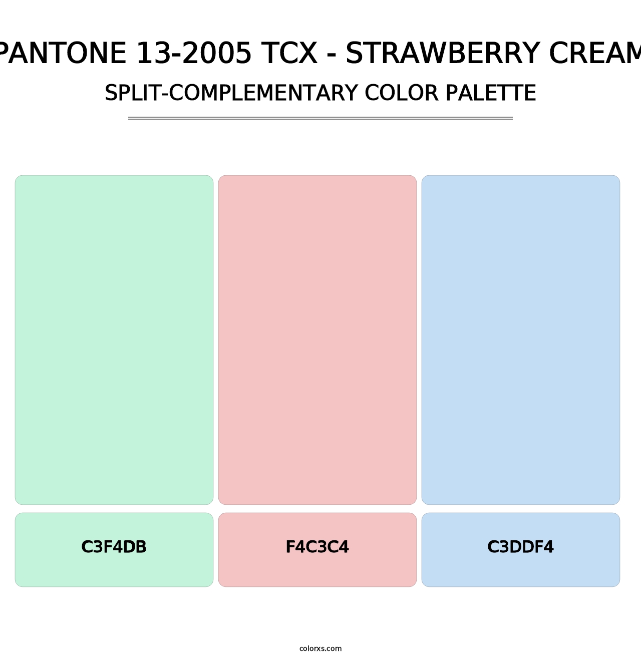 PANTONE 13-2005 TCX - Strawberry Cream - Split-Complementary Color Palette